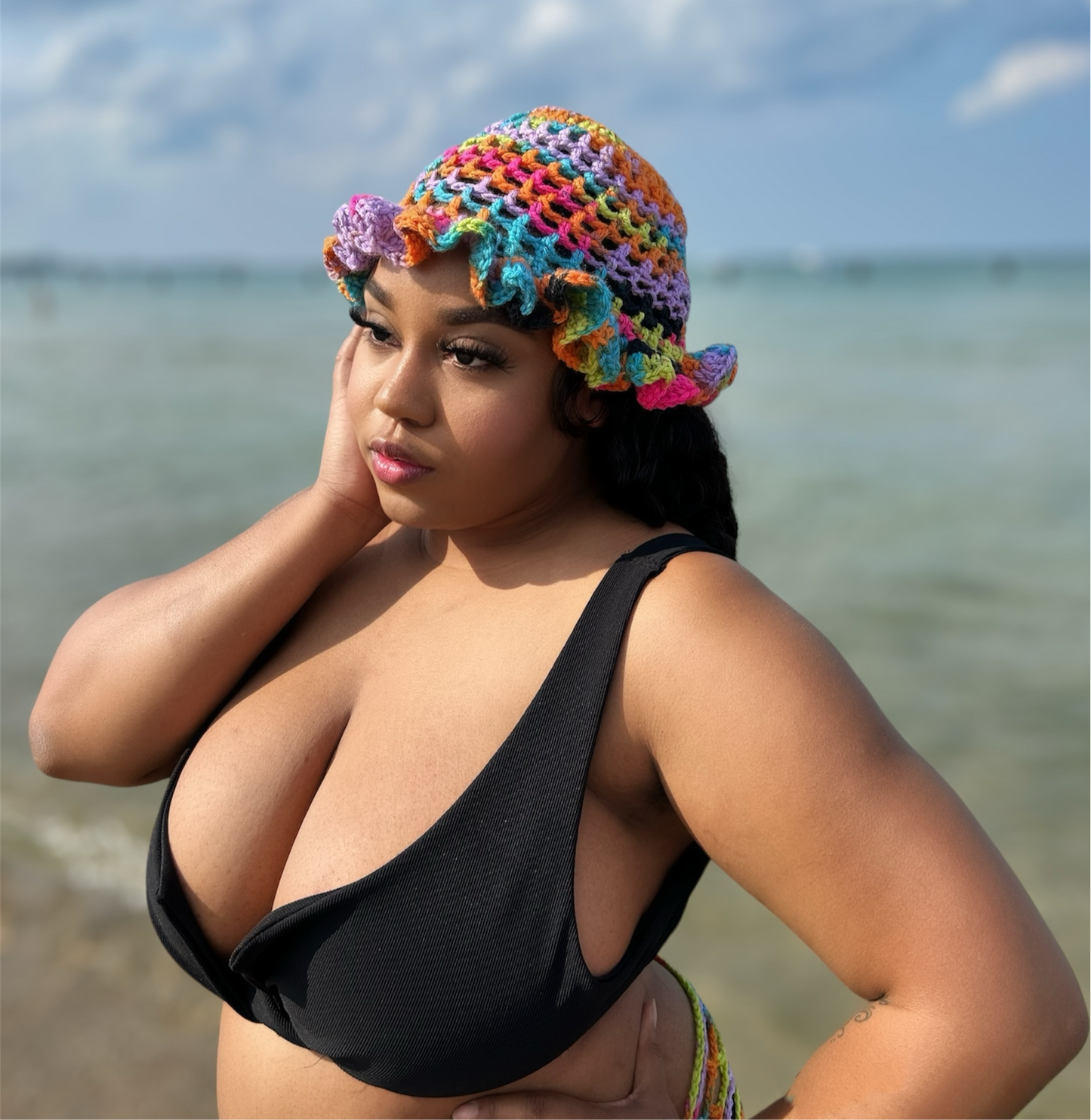 Cabbage Patch Crochet Mesh Hat