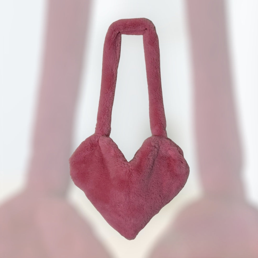 Mini Fur Heart Purse