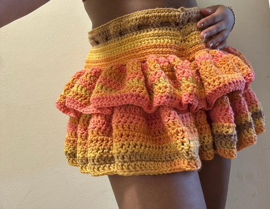 Selina Double Ruffle Crochet Skirt